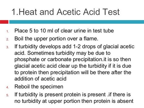 Heat and Acetic Acid Test Flashcards .